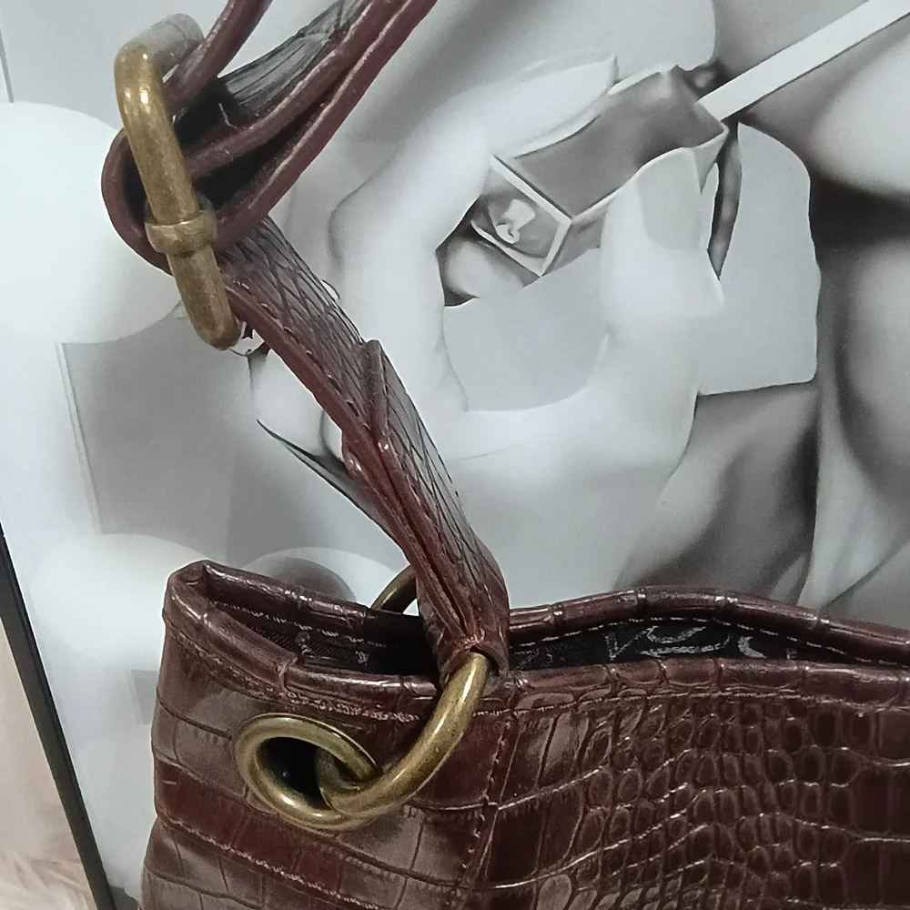Simply Vera Vera Wang Chocolate Crocodile Shoulder Bag